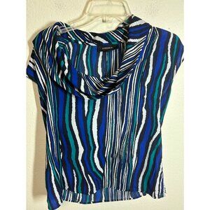 Jones Wear Blouse Business Casual Office Preppy Scoop Neck Blue Size 10 Women's